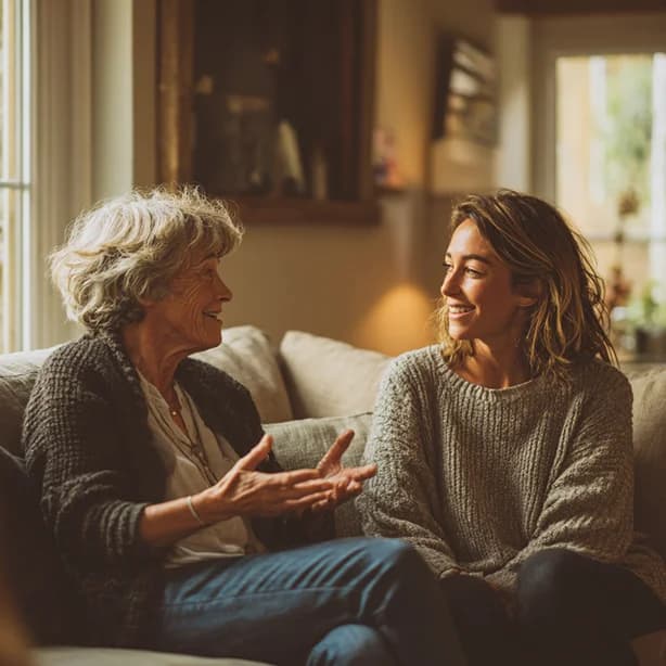 Family member listening to a recorded story